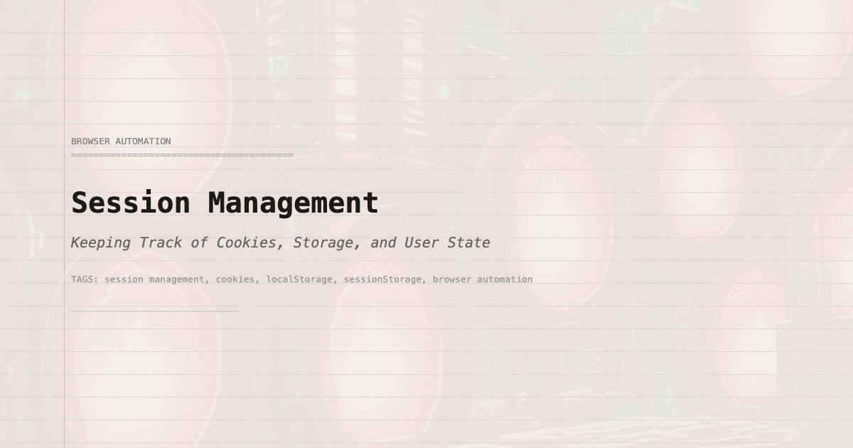Session Management: Keeping Track of Cookies, Storage, and User State