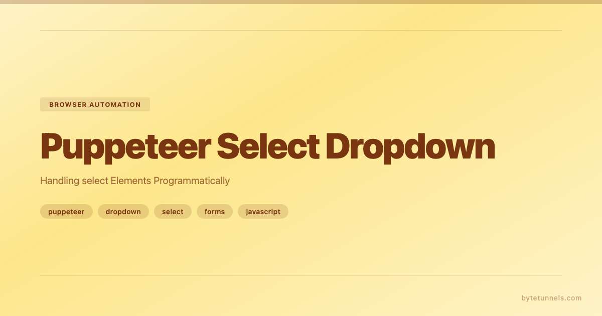 Puppeteer Select Dropdown: Handling select Elements Programmatically