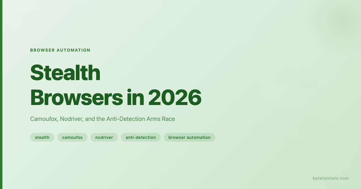 Stealth Browsers in 2026: Camoufox, Nodriver, and the Anti-Detection Arms Race