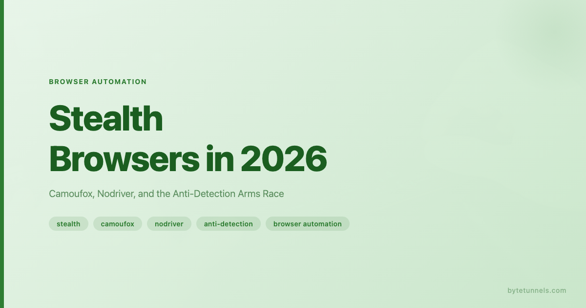 Stealth Browsers in 2026: Camoufox, Nodriver, and the Anti-Detection Arms Race