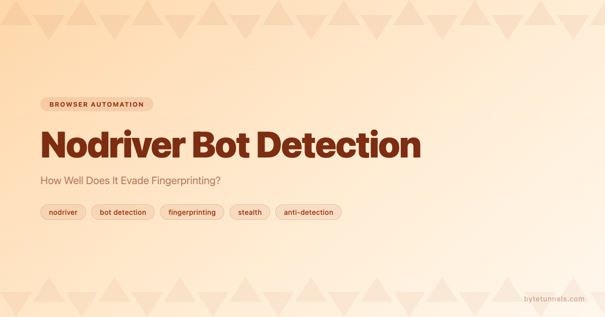 Nodriver Bot Detection: How Well Does It Evade Fingerprinting?