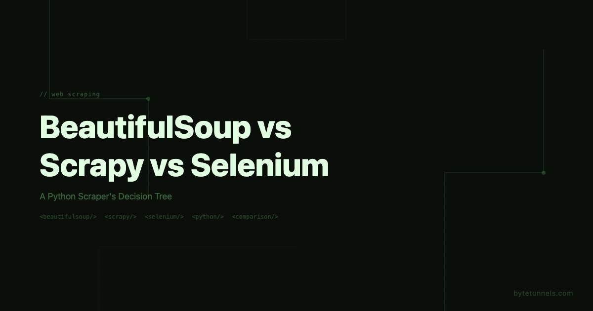 BeautifulSoup vs Scrapy vs Selenium: A Python Scraper's Decision Tree