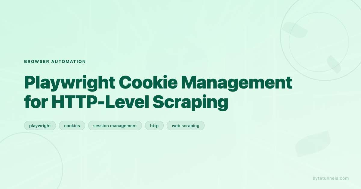 Playwright Cookie Management for HTTP-Level Scraping