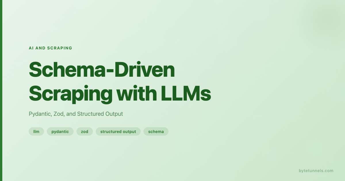 Schema-Driven Scraping with LLMs: Pydantic, Zod, and Structured Output