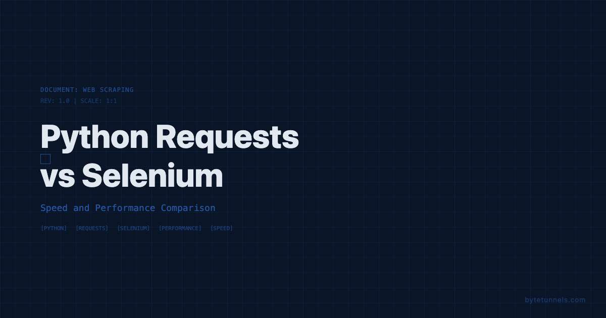 Python Requests vs Selenium: Speed and Performance Comparison