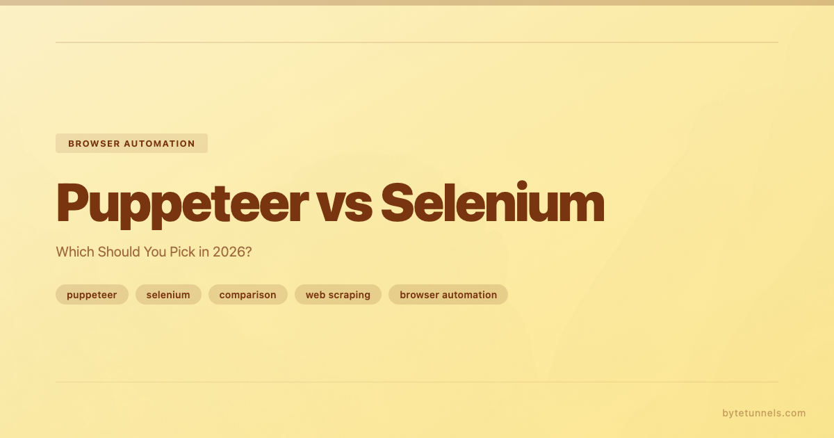 Puppeteer vs Selenium: Which Should You Pick in 2026?